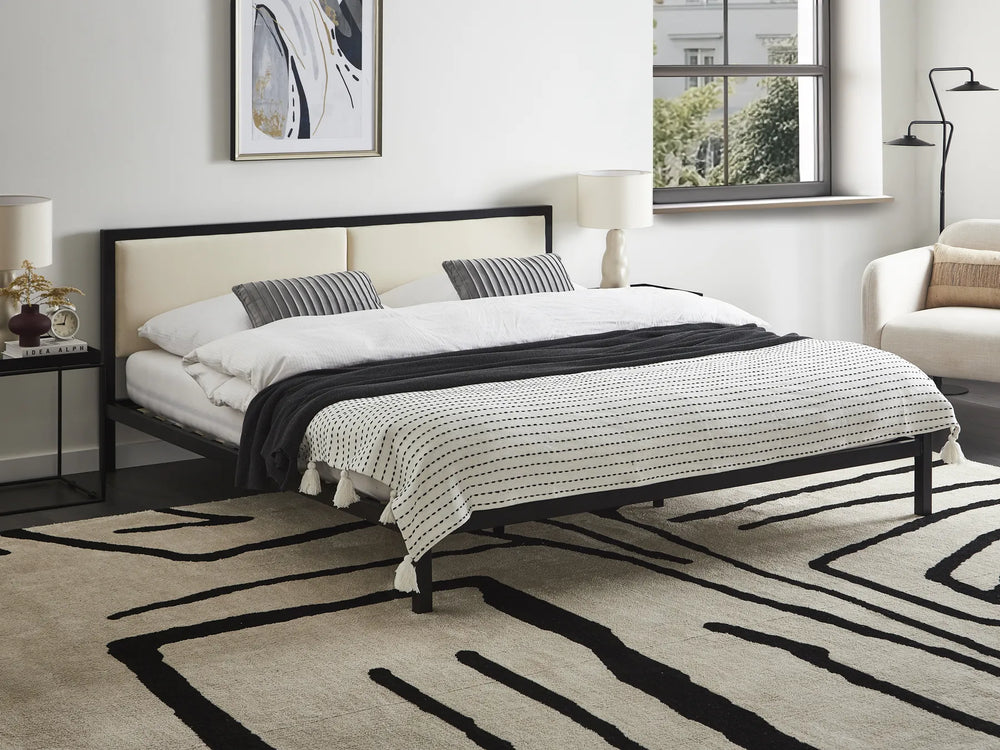 Light beige metal EU super king bed