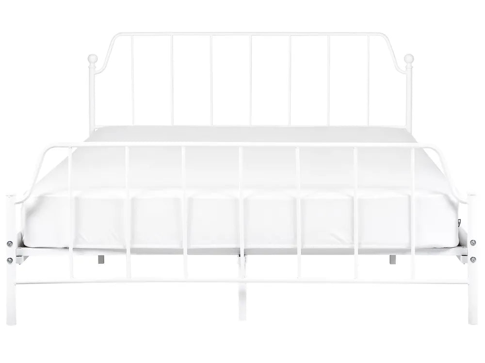 Minimalist metal bed white