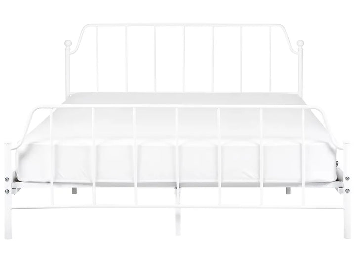 Minimalist metal bed white