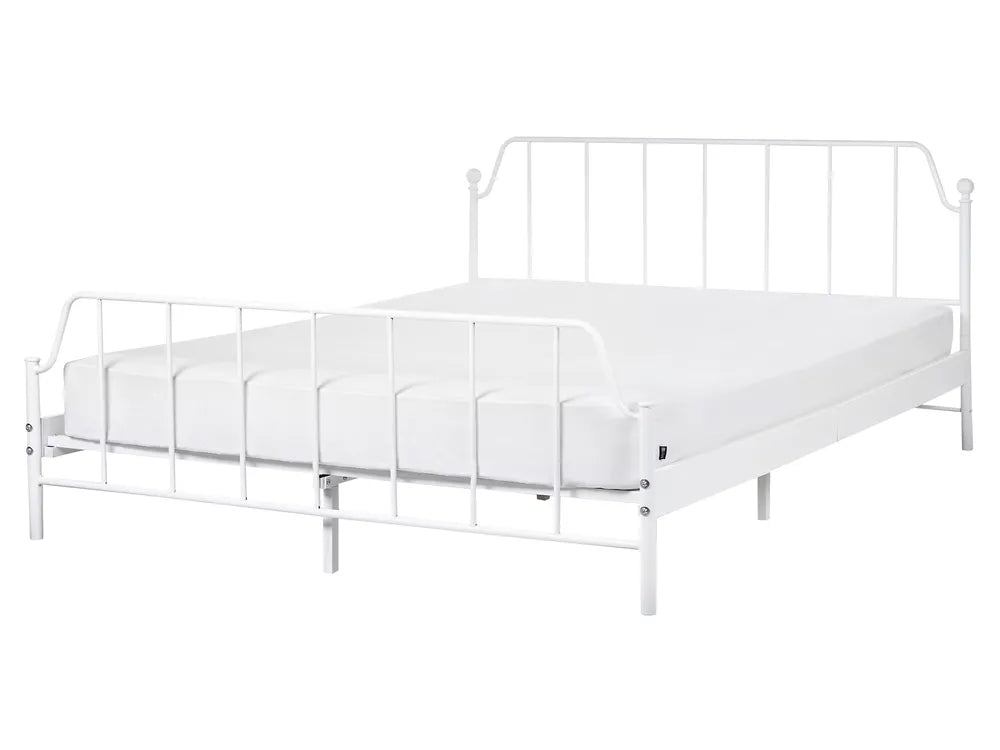 White metal EU king size bed