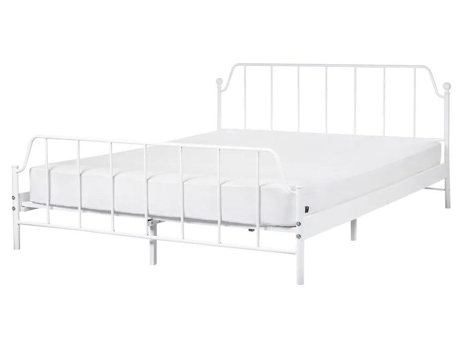White metal EU king size bed
