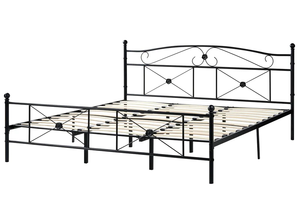 Bed Metal 180 x 200 cm (EU Super King) Black Stacie