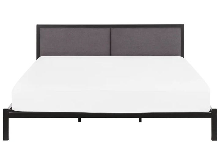 Modern super king metal bed grey