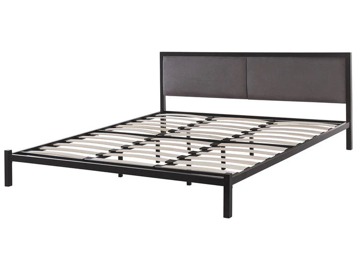 Minimalist grey metal bed frame