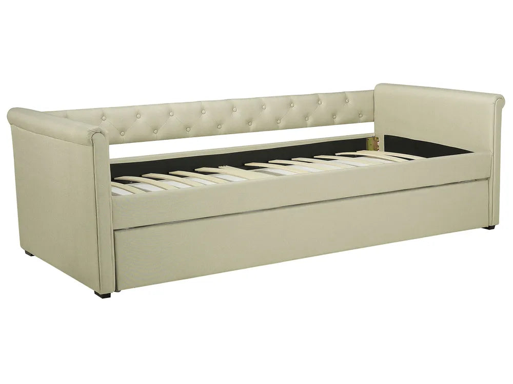 Trundle Bed Fabric 80 x 200 cm (EU Small Single) Beige Charlesten