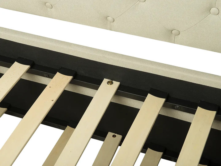 Trundle Bed Fabric 80 x 200 cm (EU Small Single) Beige Charlesten