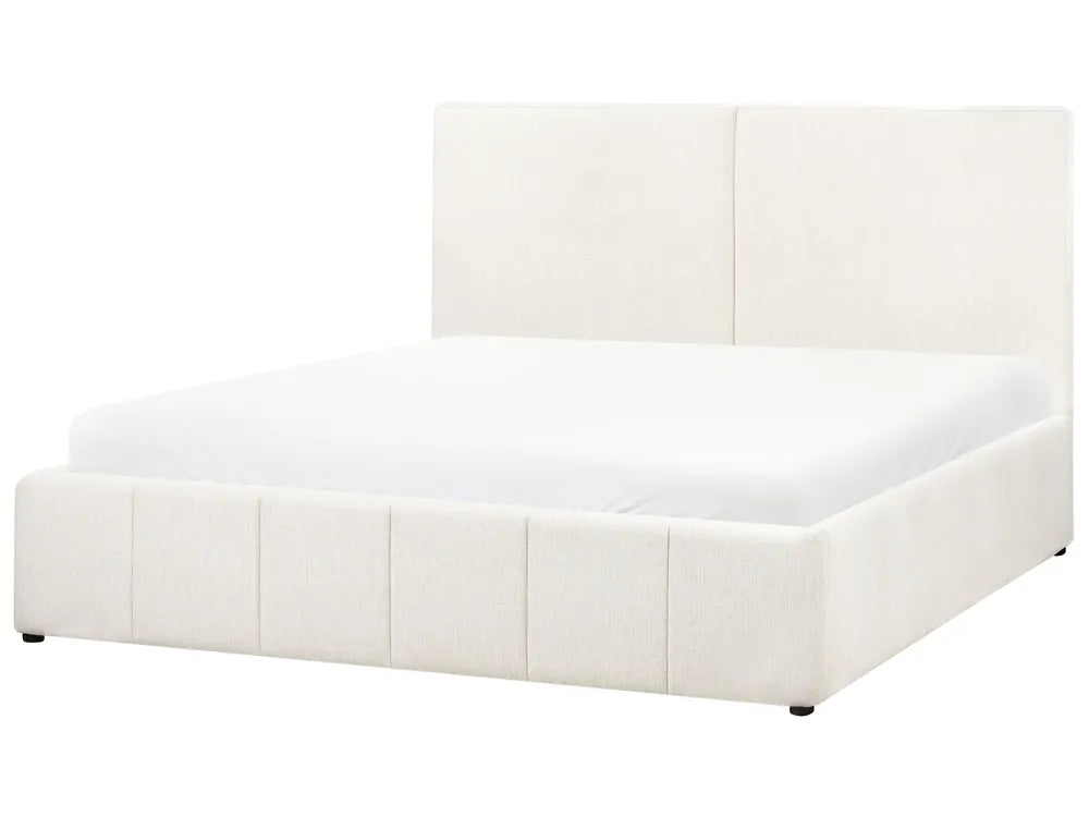 Off-white fabric EU super king ottoman bed