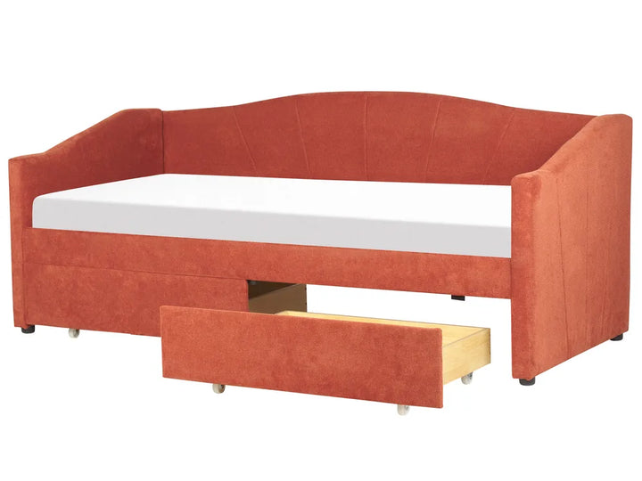 Daybed with Storage Fabric 90 x 200 cm (EU Single) Red Zayri