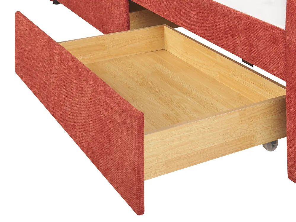 Daybed with Storage Fabric 90 x 200 cm (EU Single) Red Zayri