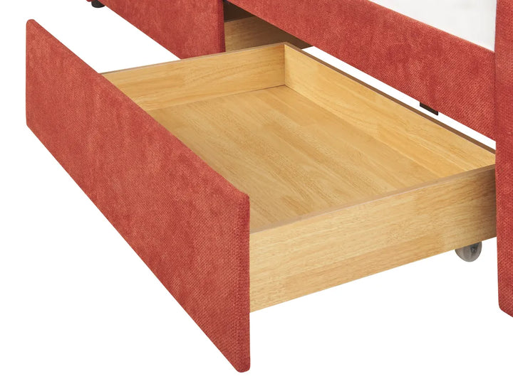 Daybed with Storage Fabric 90 x 200 cm (EU Single) Red Zayri