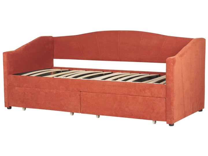 Daybed with Storage Fabric 90 x 200 cm (EU Single) Red Zayri