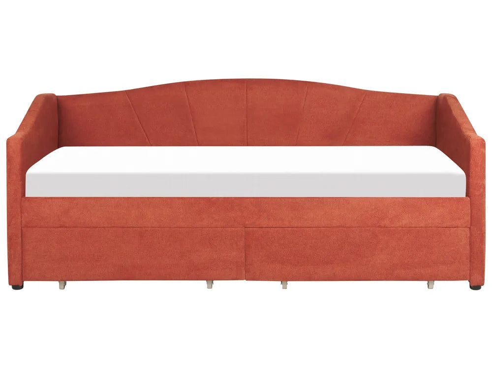 Daybed with Storage Fabric 90 x 200 cm (EU Single) Red Zayri