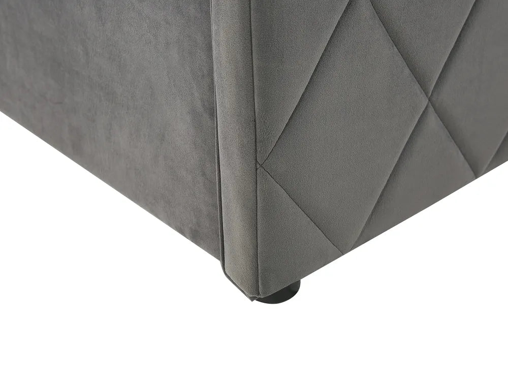 Ottoman Bed Velvet 180 x 200 cm (EU Super King) Grey Orlando