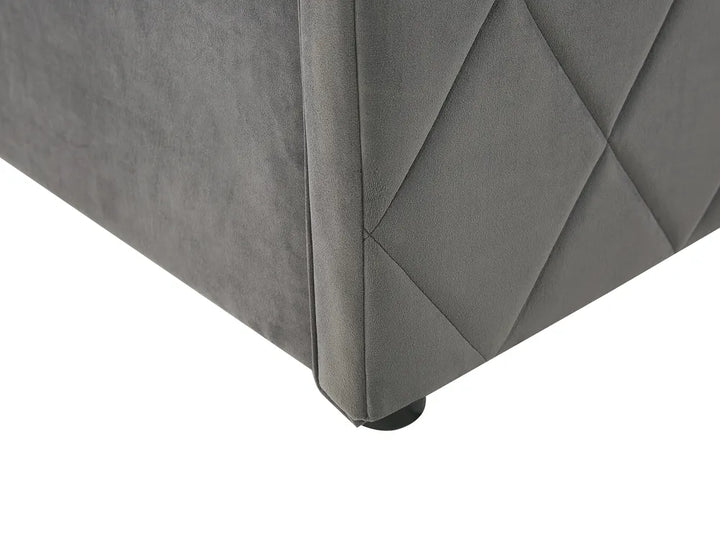 Ottoman Bed Velvet 180 x 200 cm (EU Super King) Grey Orlando