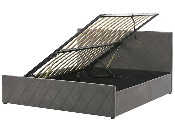 Ottoman Bed Velvet 180 x 200 cm (EU Super King) Grey Orlando