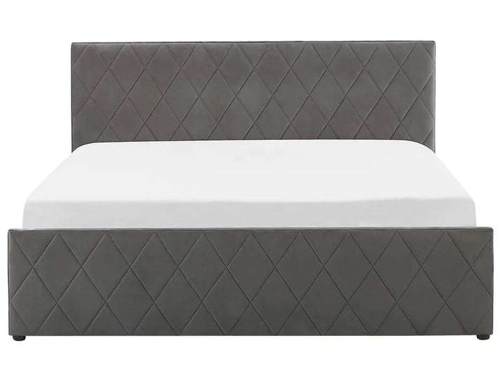Ottoman Bed Velvet 180 x 200 cm (EU Super King) Grey Orlando