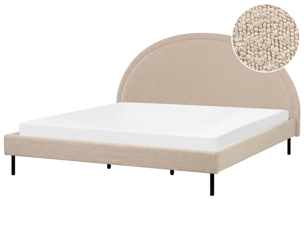 Bed Boucle 180 x 200 cm (EU Super King) Beige Kizer