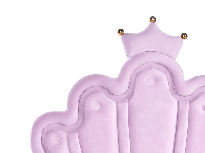 Kids Bed Crown Velvet 90 x 200 cm (EU Single) with LED Lights Violet Aideliz