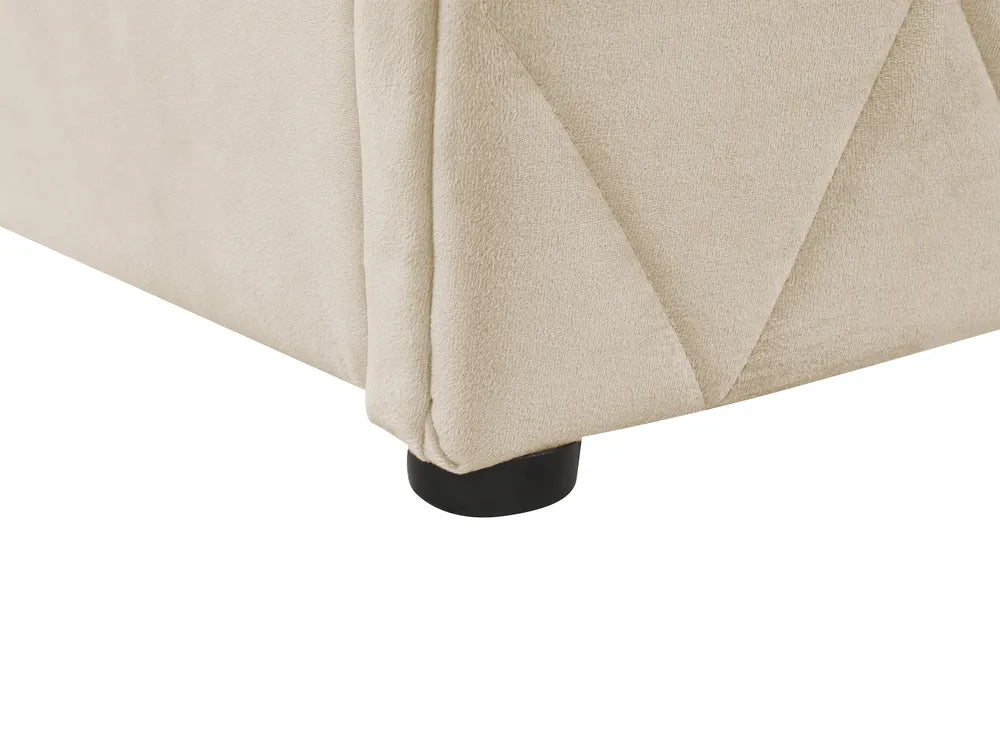 Ottoman Bed Velvet 160 x 200 cm (EU King Size) Beige Orlando