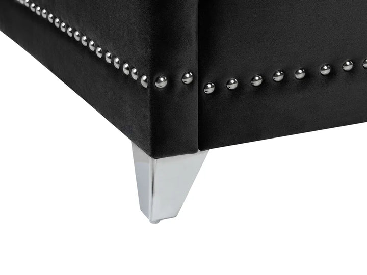Bed Velvet 160 x 200 cm (EU King Size) Black Avelle