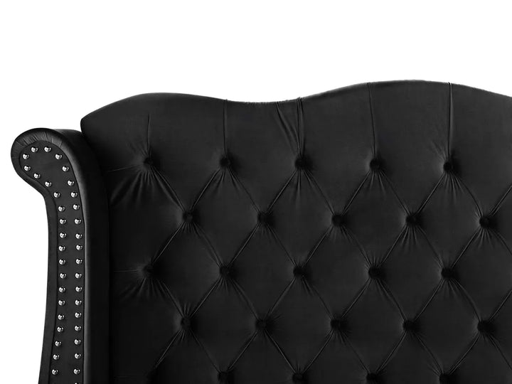 Bed Velvet 160 x 200 cm (EU King Size) Black Avelle