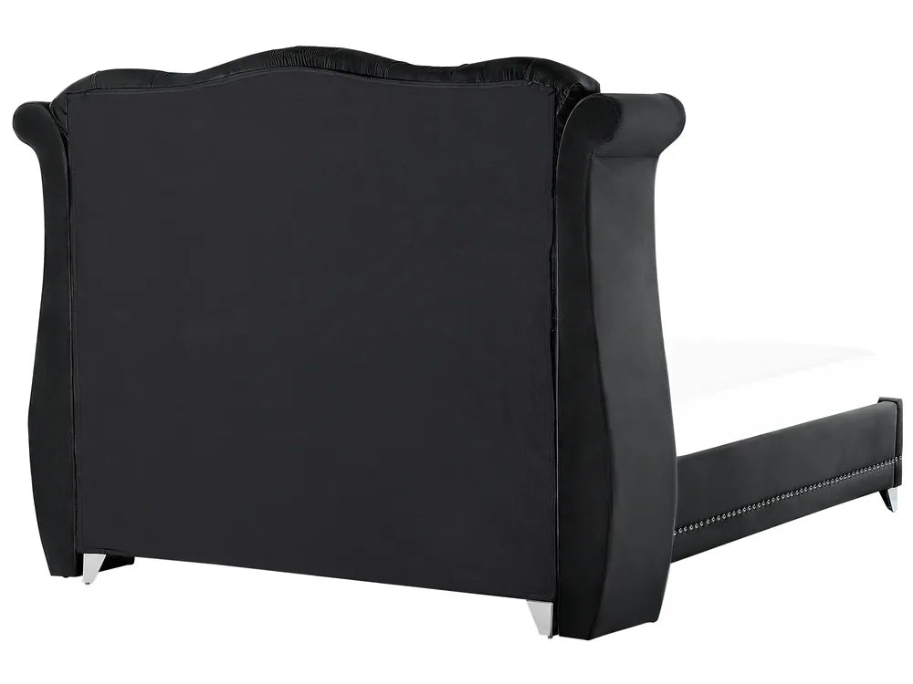Bed Velvet 160 x 200 cm (EU King Size) Black Avelle