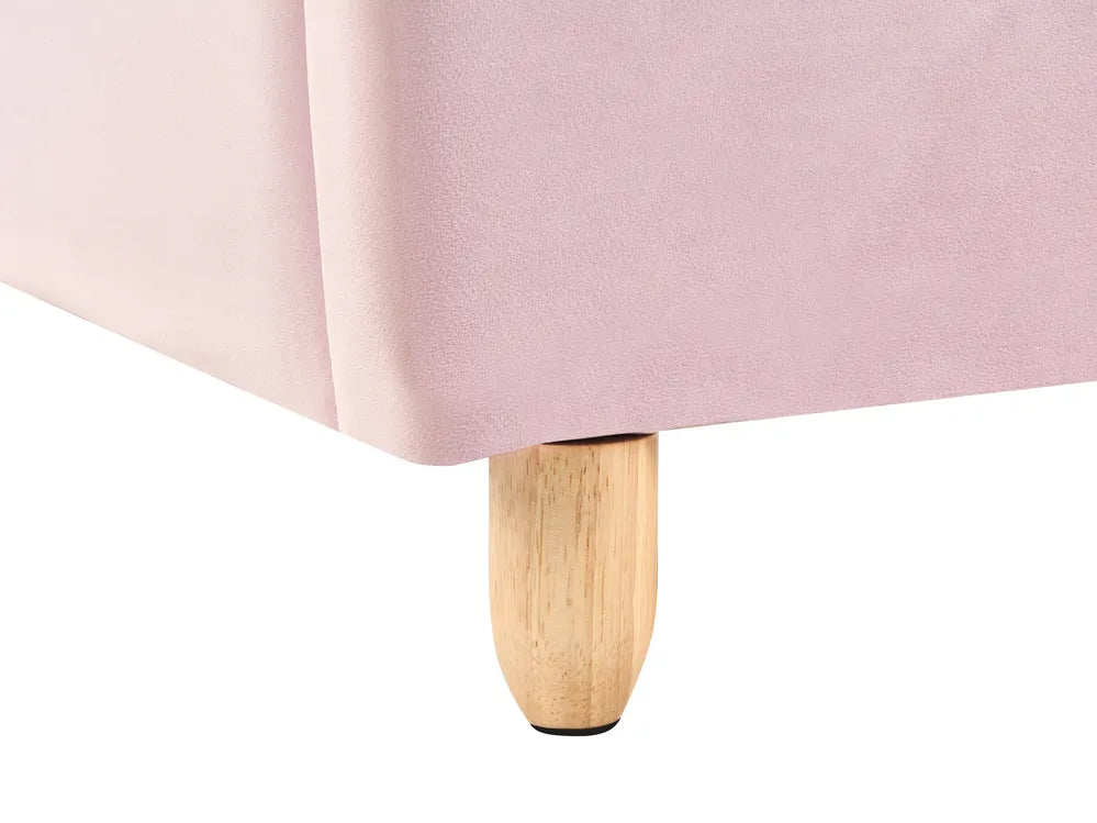 Kids Bed Seashell Velvet 90 x 200 cm (EU Single) Pink Burdge