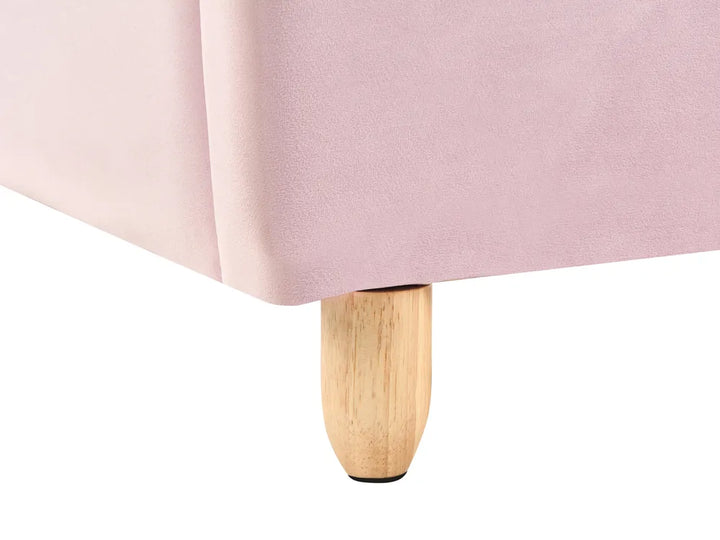 Kids Bed Seashell Velvet 90 x 200 cm (EU Single) Pink Burdge