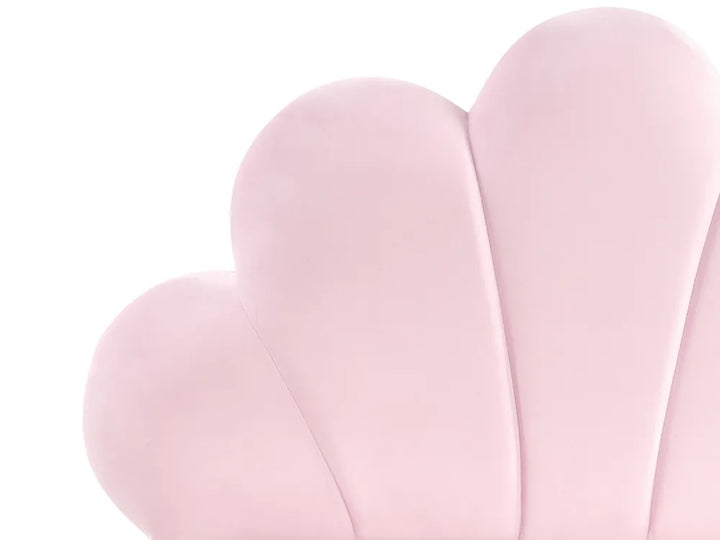 Kids Bed Seashell Velvet 90 x 200 cm (EU Single) Pink Burdge