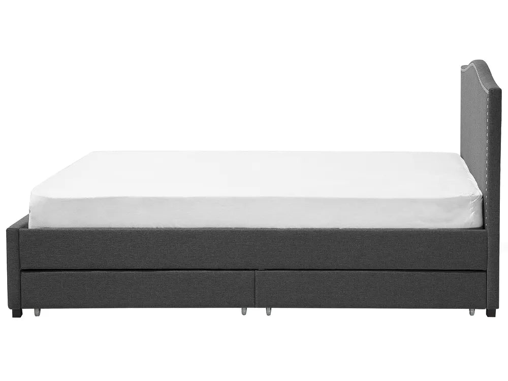Bed with Storage Drawers Fabric 180 x 200 cm (EU Super King) LED Multicolour Marilee