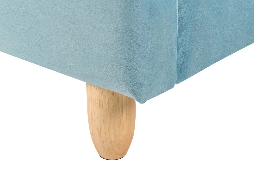 Kids Bed Teddy Bear Velvet 90 x 200 cm (EU Single) Blue Castelnaud
