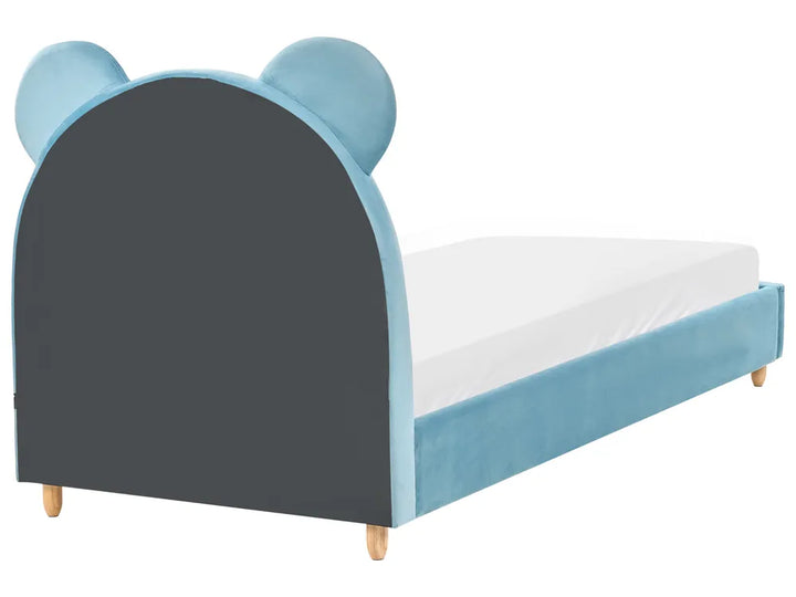 Kids Bed Teddy Bear Velvet 90 x 200 cm (EU Single) Blue Castelnaud
