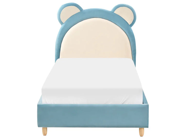 Kids Bed Teddy Bear Velvet 90 x 200 cm (EU Single) Blue Castelnaud