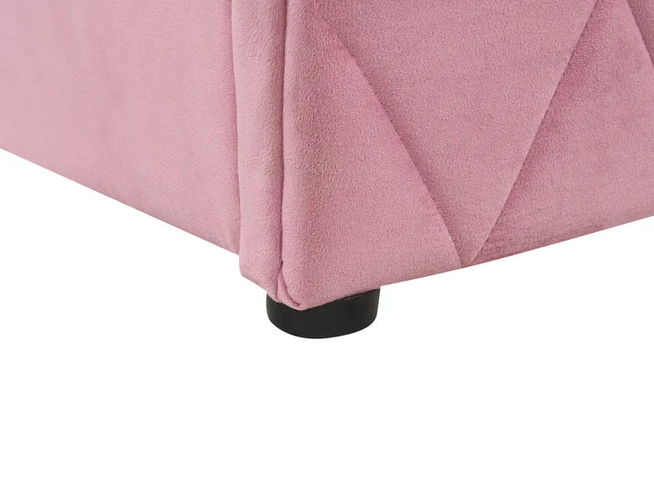 Ottoman Bed Velvet 160 x 200 cm (EU King Size) Pink Orlando