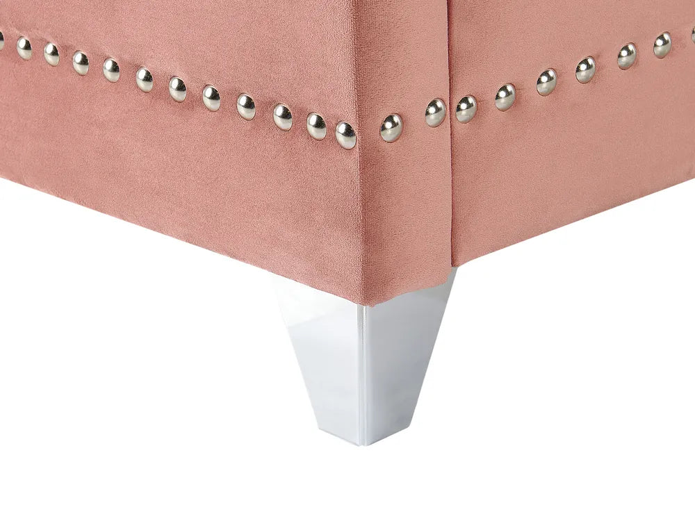 Bed Velvet 160 x 200 cm (EU King Size) Pink Avelle