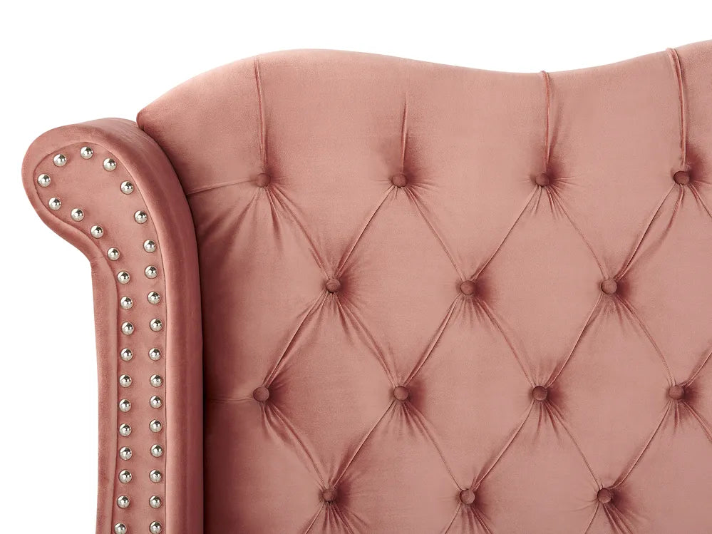 Bed Velvet 160 x 200 cm (EU King Size) Pink Avelle