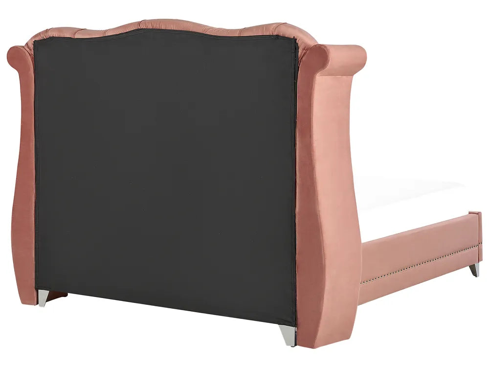 Bed Velvet 160 x 200 cm (EU King Size) Pink Avelle