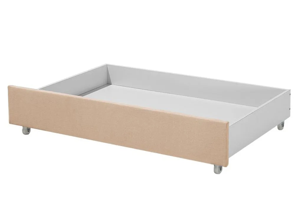 Bed with Storage Drawers Fabric 180 x 200 cm (EU Super King) Beige