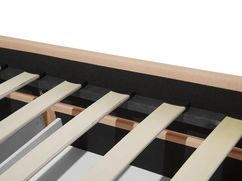 Bed with Storage Drawers Fabric 180 x 200 cm (EU Super King) Beige