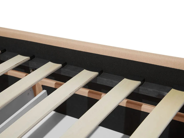 Bed with Storage Drawers Fabric 180 x 200 cm (EU Super King) Beige