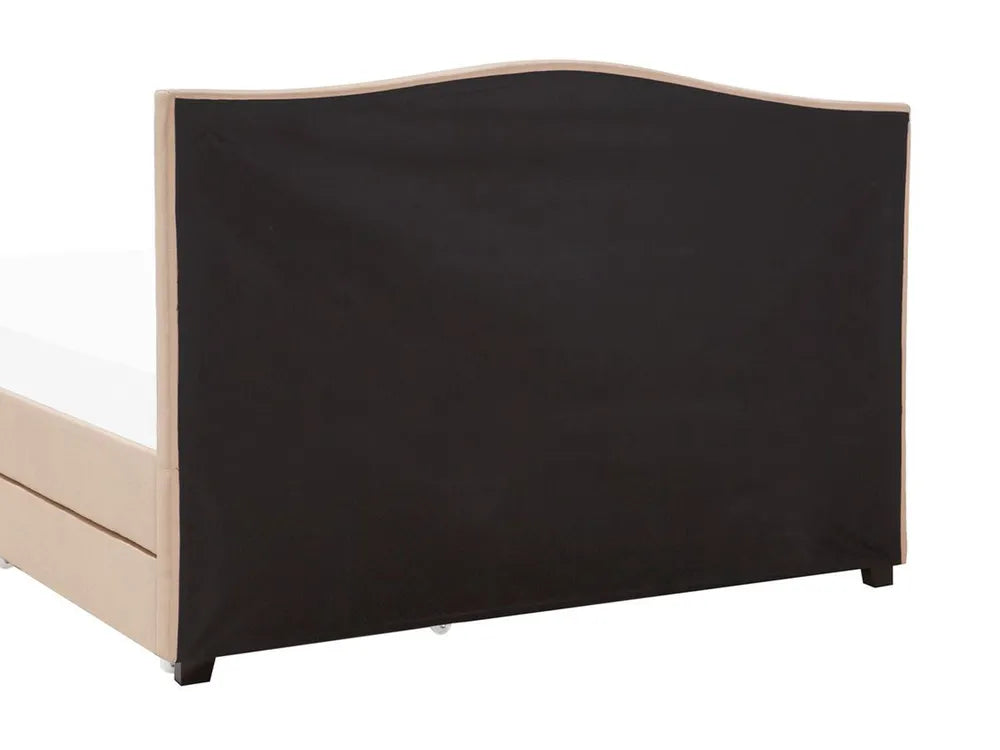 Bed with Storage Drawers Fabric 180 x 200 cm (EU Super King) Beige