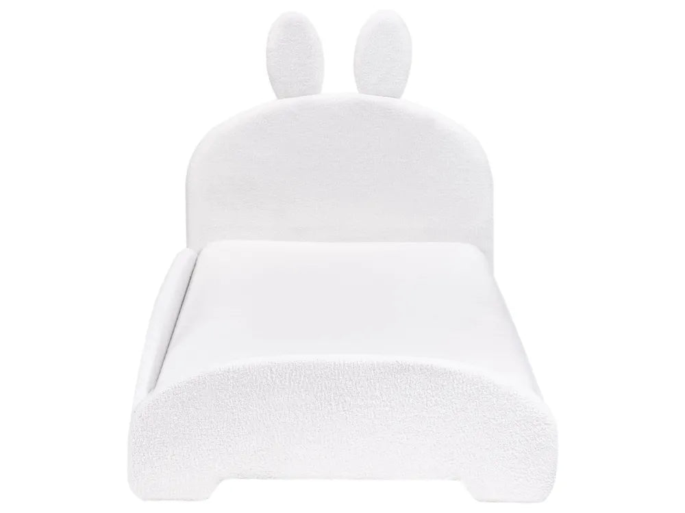 Kids Bed Rabbit Boucle 90 x 200 cm (EU Single) Off-White Erberto