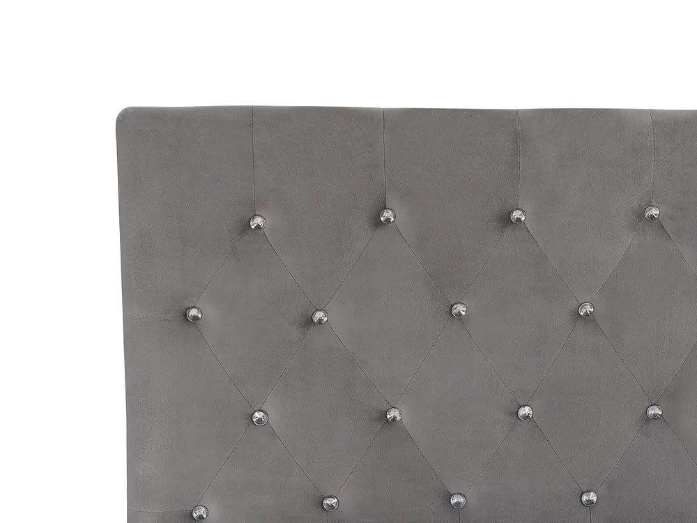 Ottoman Bed Velvet 180 x 200 cm (EU Super King) Grey Cowen