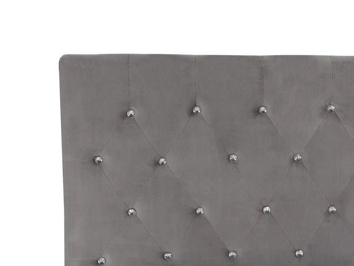 Ottoman Bed Velvet 180 x 200 cm (EU Super King) Grey Cowen