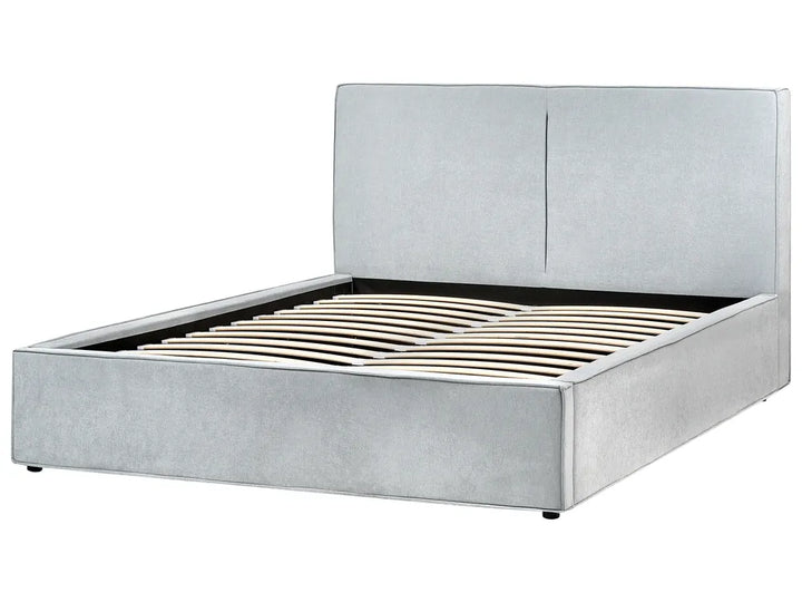 Ottoman Bed Chenille 160 x 200 cm (EU King Size) Light Blue Alberts