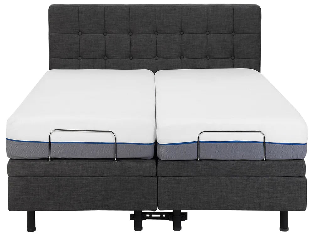 Adjustable Bed Fabric 160 x 200 cm (EU King Size) Dark Grey Fehi