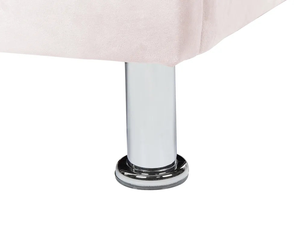 Ottoman Bed Velvet 90 x 200 cm (EU Single) Pastel Pink Minas