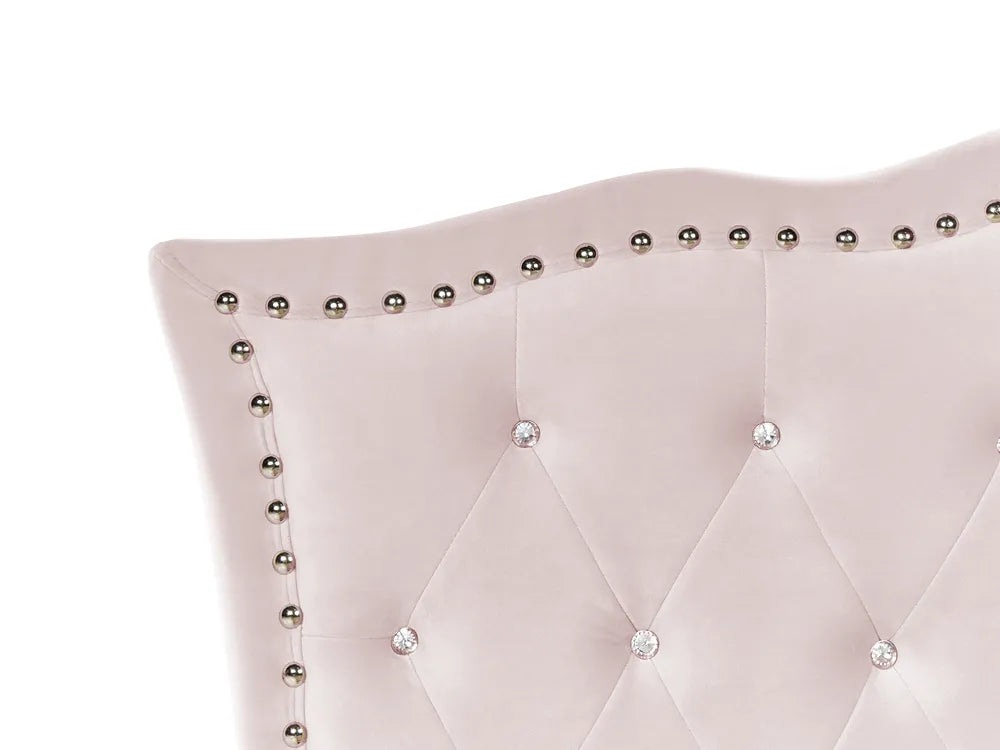 Ottoman Bed Velvet 90 x 200 cm (EU Single) Pastel Pink Minas