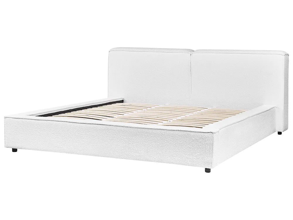 Bed Boucle 180 x 200 cm (EU Super King) White Westfield