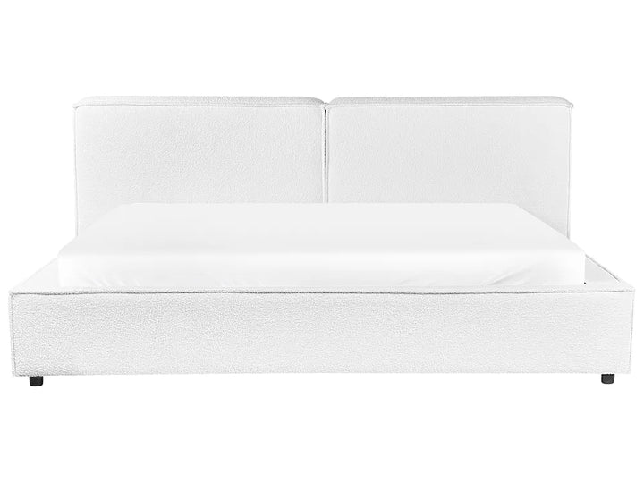Bed Boucle 180 x 200 cm (EU Super King) White Westfield